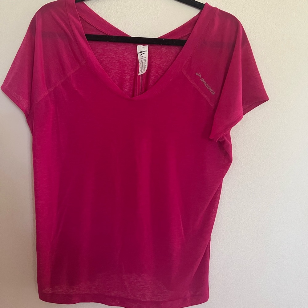 Brooks Running Short Sleeve Navy Race Tee, Sz S